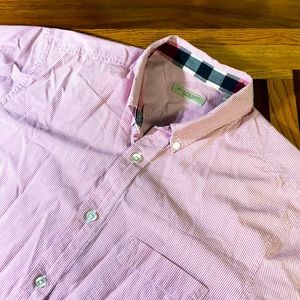 Burberry men’s M Medium pink stripe oxford shirt